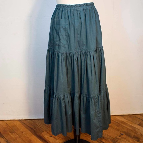 1990s Eskandar Tiered Maxi Skirt | Waist 29 | Small | Vintage - Picture 1 of 3